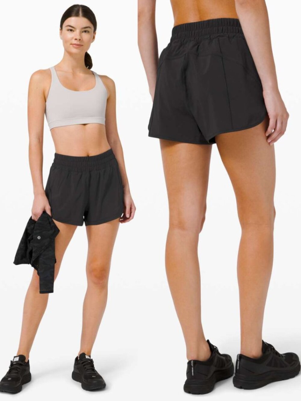 Lululemon Black Track That High Rise Shorts 3"
